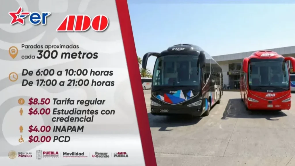 Transporte público temporal entra en operación en Puebla