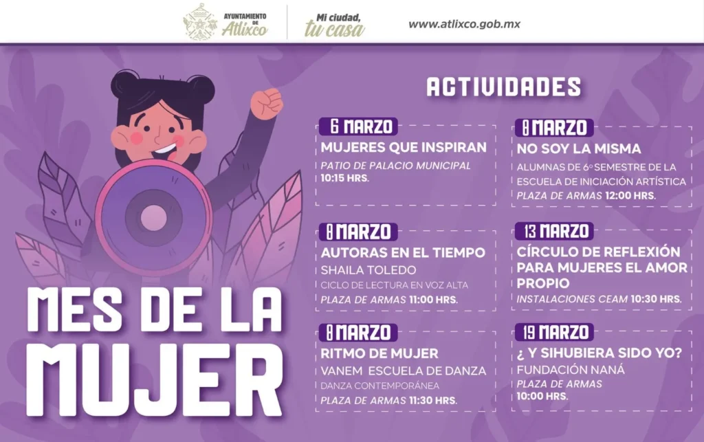 Ariadna Ayala promueve actividades por el día internacional de la mujer en Atlixco