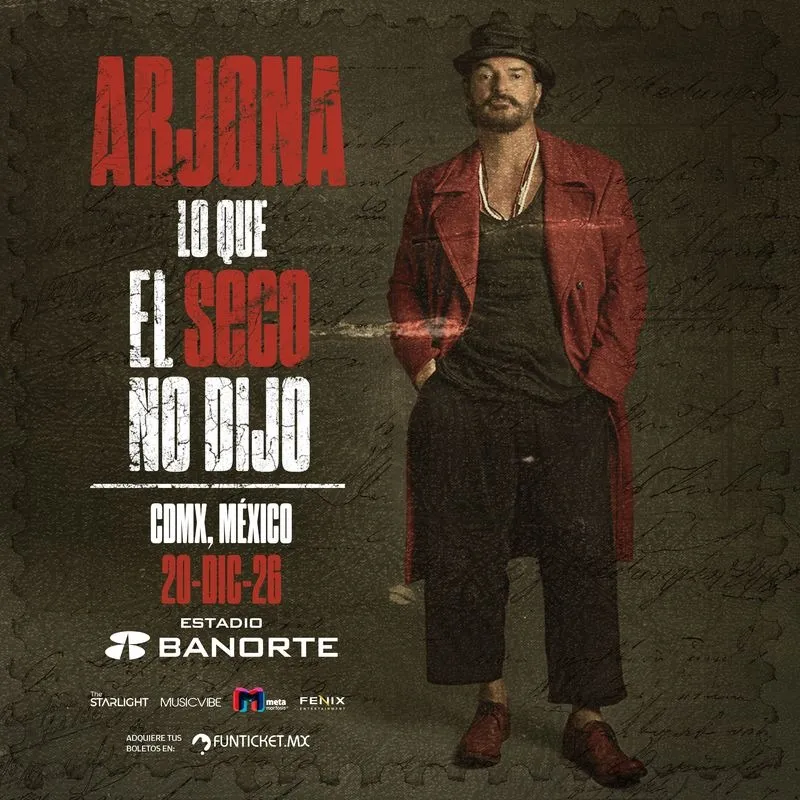 Con gran éxito inició de manera oficial la venta de boletos para el Tour 2026 “Lo que el seco no dijo” de Ricardo Arjona en México