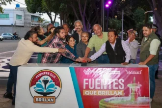 Entrega Gobierno de Pepe Chedraui mantenimiento de fuentes del Parque de las Letras gracias a Fuentes que Brillan