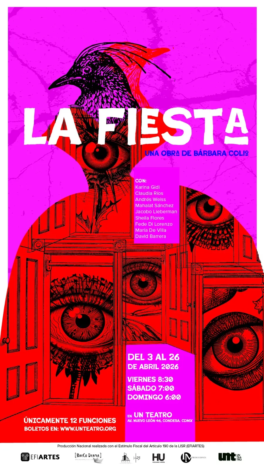La obra teatral “La Fiesta” de Bárbara Colio se presentará en UN Teatro en México