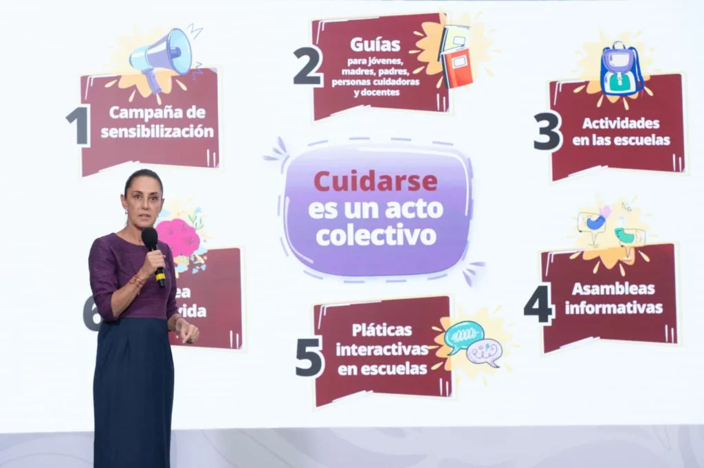 Presidenta Claudia Sheinbaum presenta los 6 ejes de la estrategia nacional de atención a la salud mental para las y los jóvenes