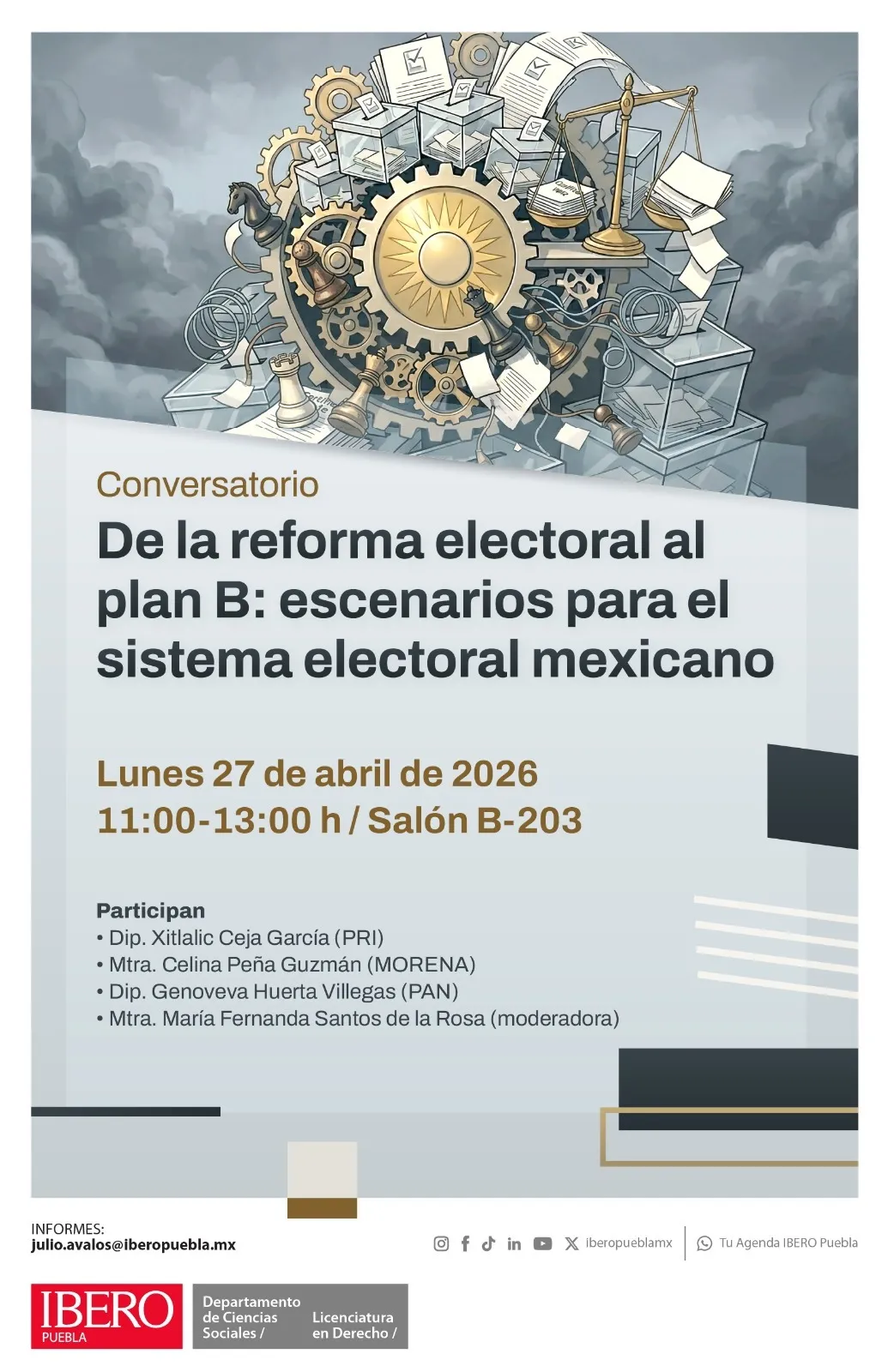 Reforma Electoral al Plan B Escenarios para el Sistema Electoral Mexicano, IBERO Puebla