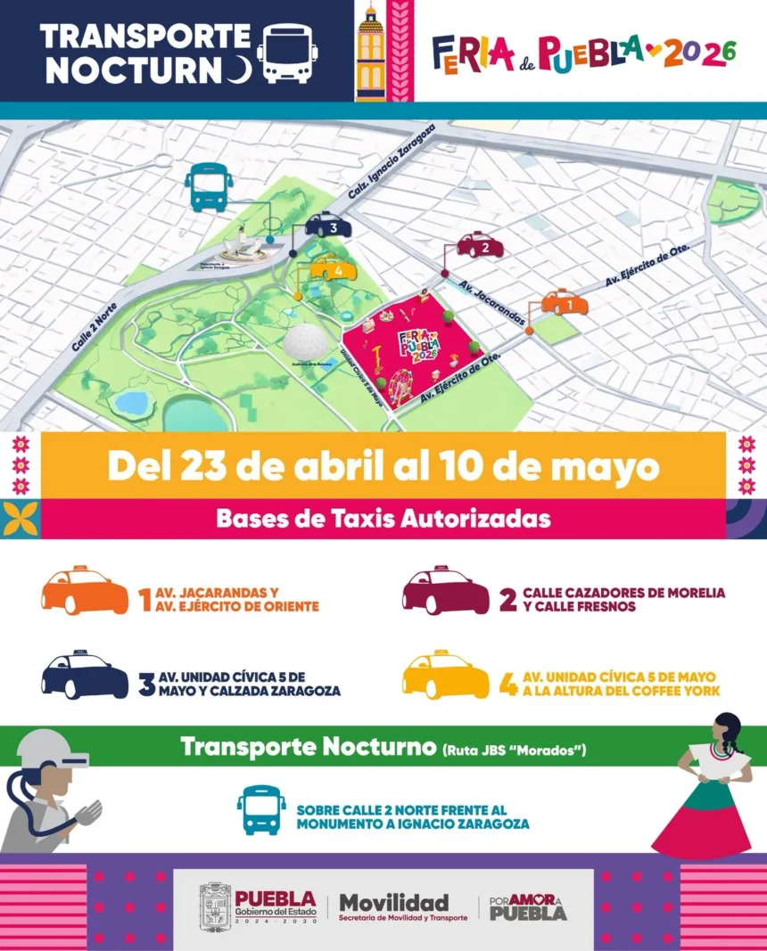 Transporte ordenado y seguro para la Feria de Puebla 2026