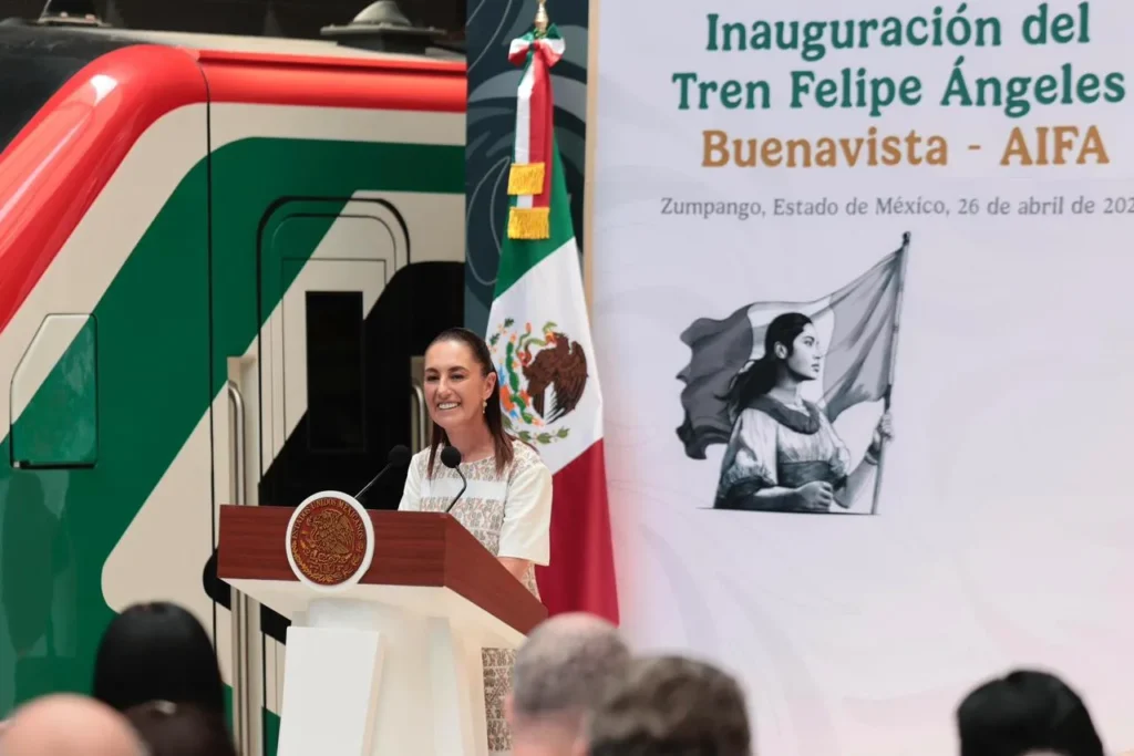 presidenta Claudia Sheinbaum inaugura el tren Felipe Ángeles, Buenavista-AIFA