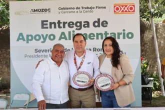 Apoya Gobierno de Amozoc y OXXO a familias vulnerables con 500 despensas