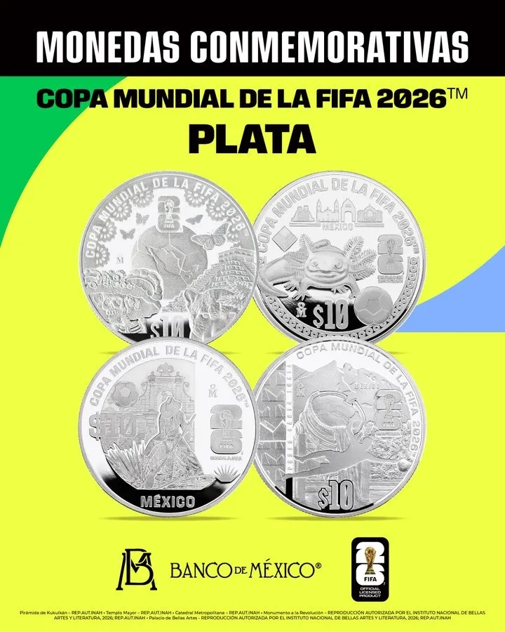 Banxico lanza la colección del Mundial 2026 De los 20 pesos al oro puro