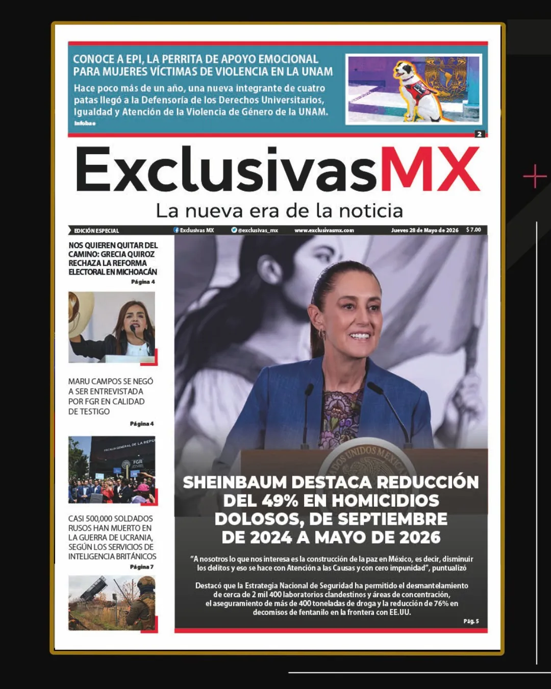 PORTADA MÉXICO 28 DE MAYO