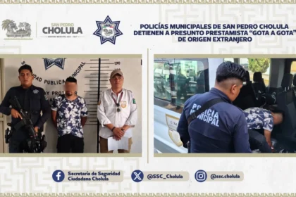 Policías municipales de San Pedro Cholula detienen a presunto prestamista “gota a gota” de origen extranjero
