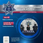 Detiene Policía Municipal de Atlixco a hombre por robo en comercio