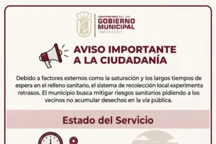 Gobierno Municipal de Cuautlancingo informa sobre el servicio de recolección de basura