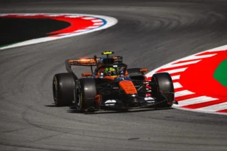 Lando Norris se lleva la FP2 en el Gran Premio de Barcelona, Checo Pérez terminó 20