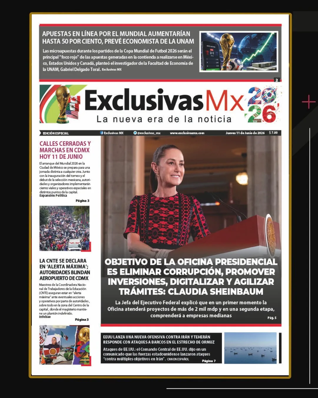 PORTADA MÉXICO 11 DE JUNIO