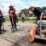 Tonantzin Fernández impulsa el programa de bacheo más amplio en la historia reciente de San Pedro Cholula