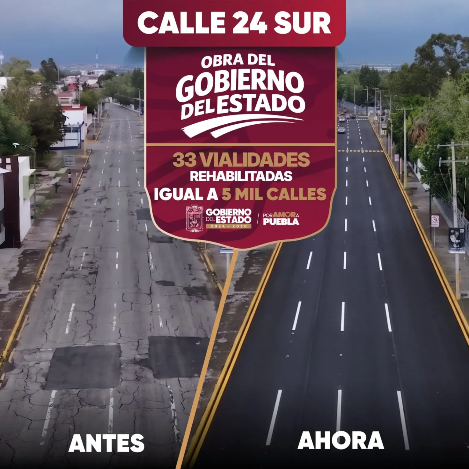 Alejandro Armenta supervisa rehabilitación de vialidades y presenta estrategia de mantenimiento en Puebla