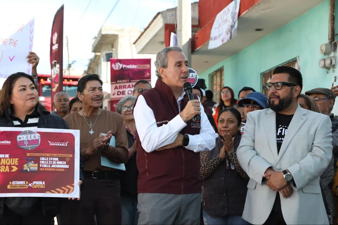 Encabeza Pepe Chedraui trabajos de rehabilitación vial en la Junta Auxiliar de San Jerónimo Caleras