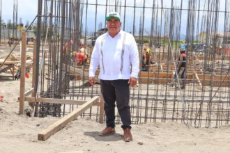Supervisa Severiano de la Rosa Romero avances en la construcción del CBTIS No. 317 en Amozoc
