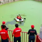 Bomberos de Cuautlancingo rescatan con éxito a ser sintiente en vaso regulador