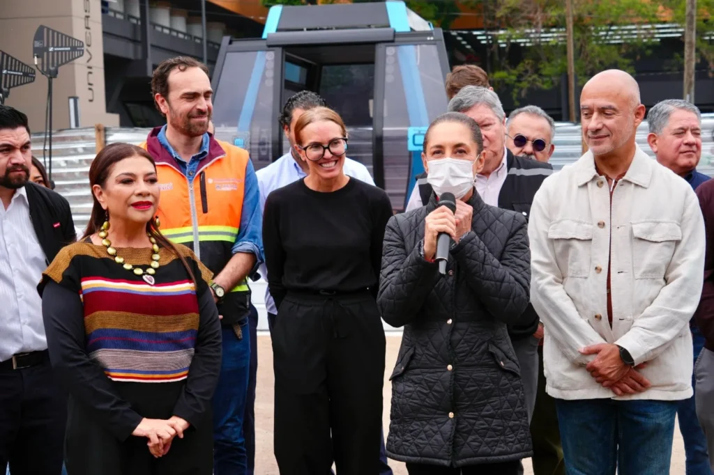 Claudia Sheinbaum supervisa construcción de la línea 4 del Cablebús