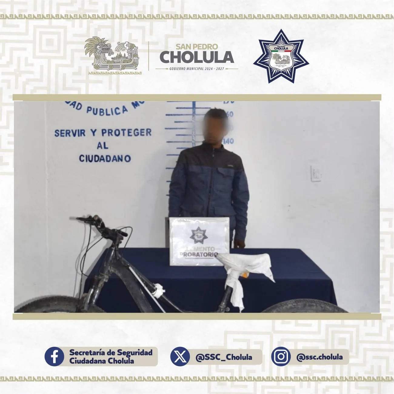 Detienen a presunto responsable de agresión en el barrio de Santiago Mixquitla en San Pedro Cholula