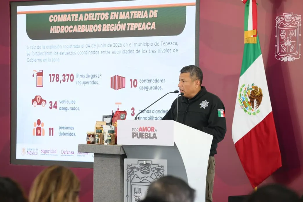 Gobierno de Puebla reporta avances contra la extorsión y otros delitos durante 2026, SSP