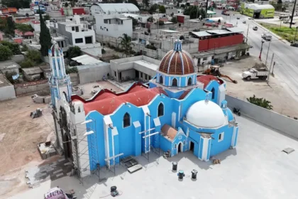 Avanzan trabajos de rehabilitación en la iglesia y atrio de Santo Ángel