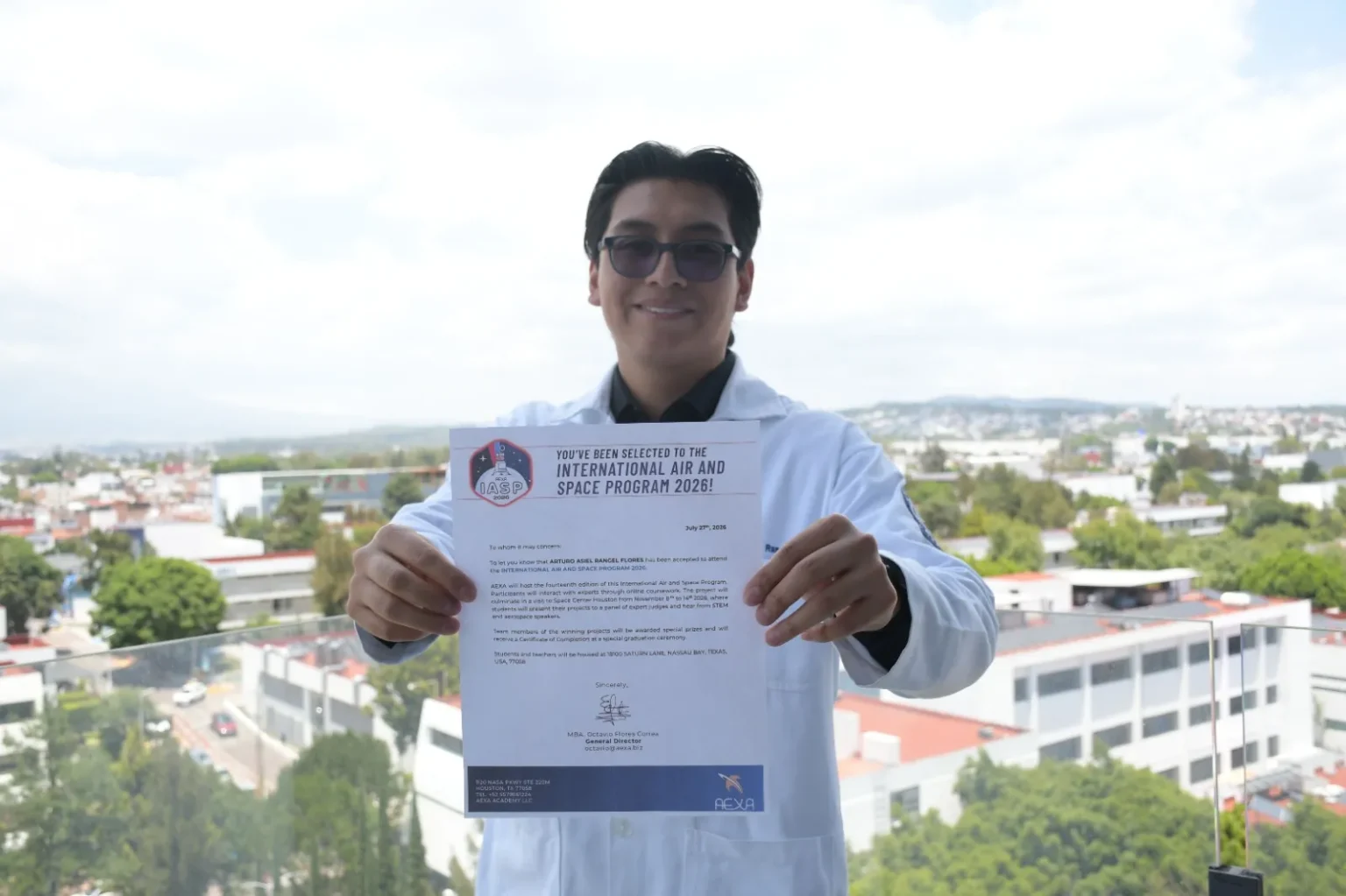 Egresado BUAP, seleccionado para participar en el International Air and Space Program 2026