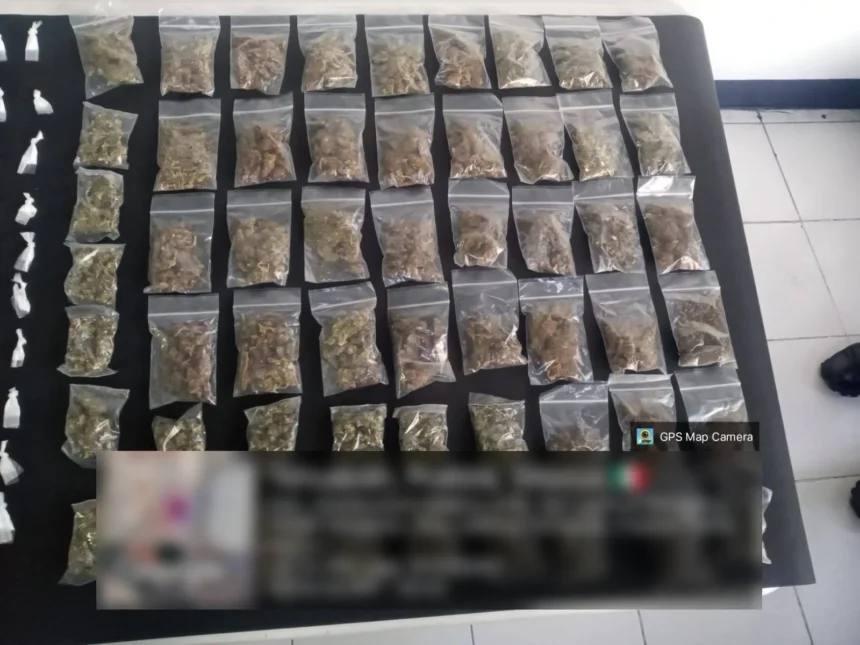 Marina en coordinación interinstitucional, detienen a un masculino con más de 400 dosis de presunta droga y 55 bolsas de marihuana, en Tehuacán, Puebla