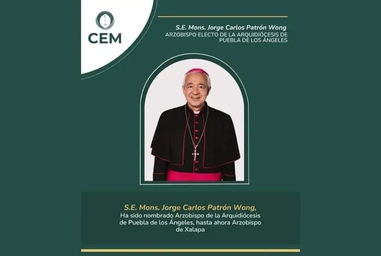 Nombran a Jorge Carlos Patrón Wong IX Arzobispo de Puebla; toma posesión el 19 de noviembre