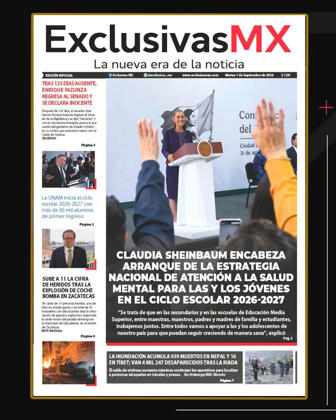 PORTADA MÉXICO 01 DE SEPTIEMBRE