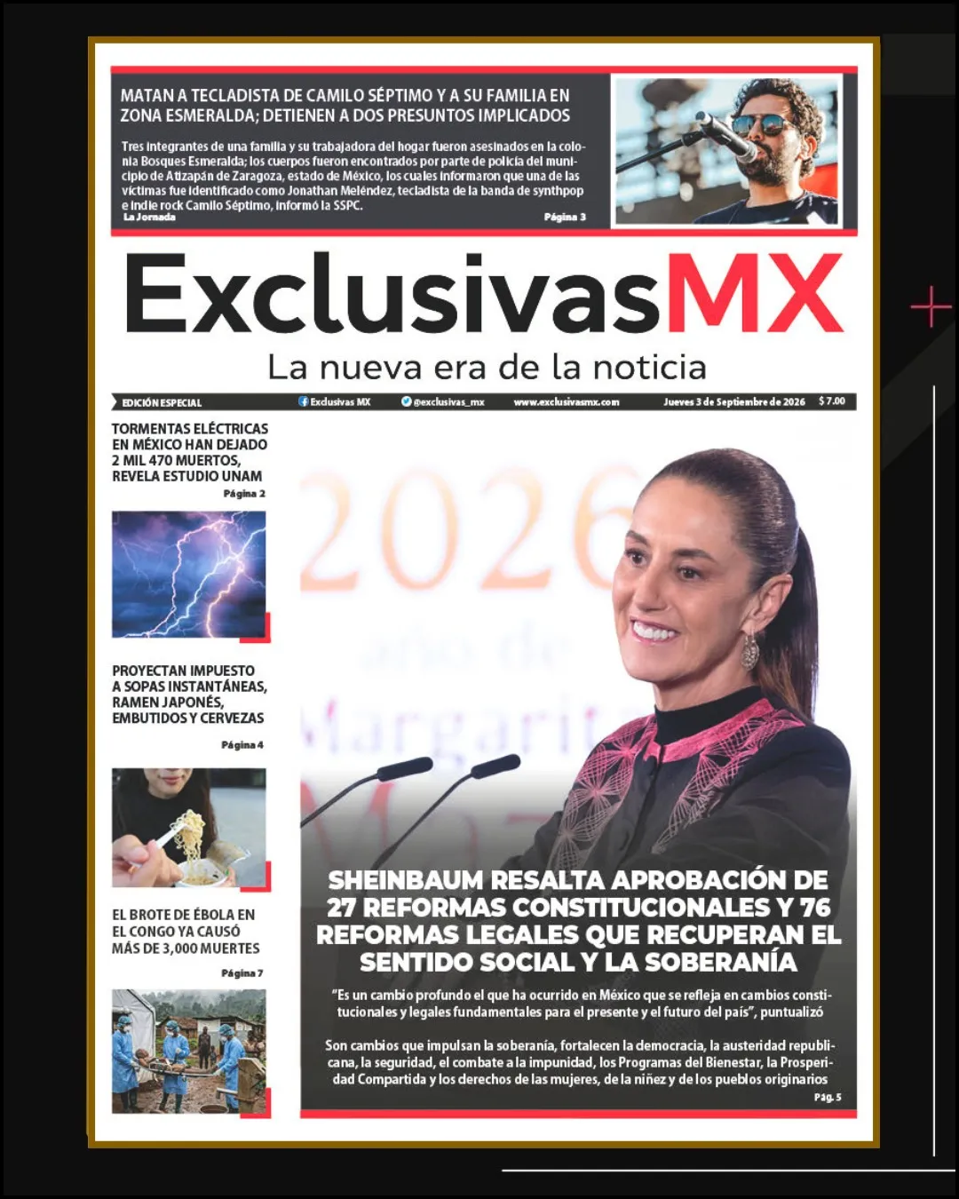 PORTADA MÉXICO 03 DE SEPTIEMBRE