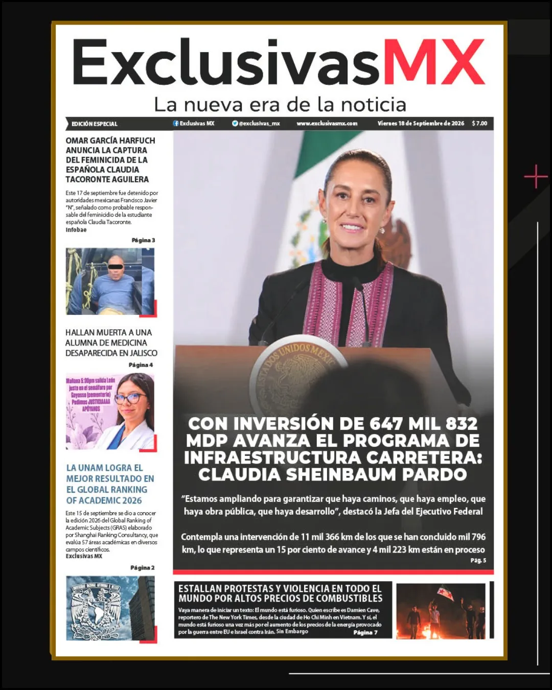 PORTADA MÉXICO 18 DE SEPTIEMBRE