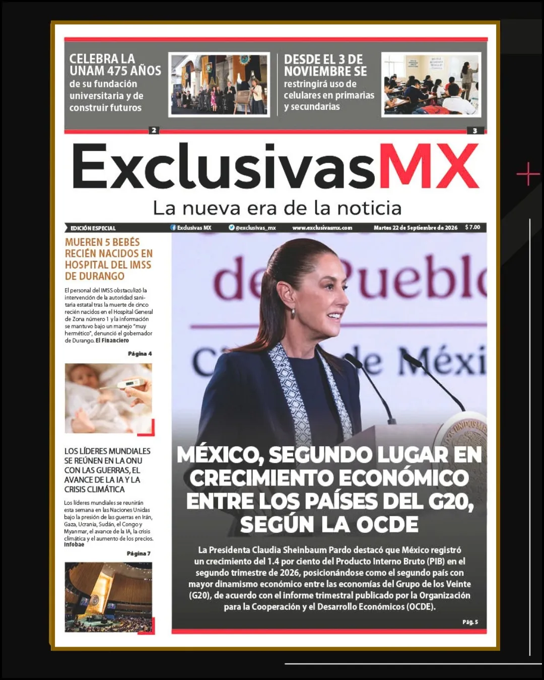 PORTADA MÉXICO 22 DE SEPTIEMBRE
