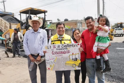 Secretaría de Infraestructura avanza 45% en la pavimentación de Av. 16 de Septiembre