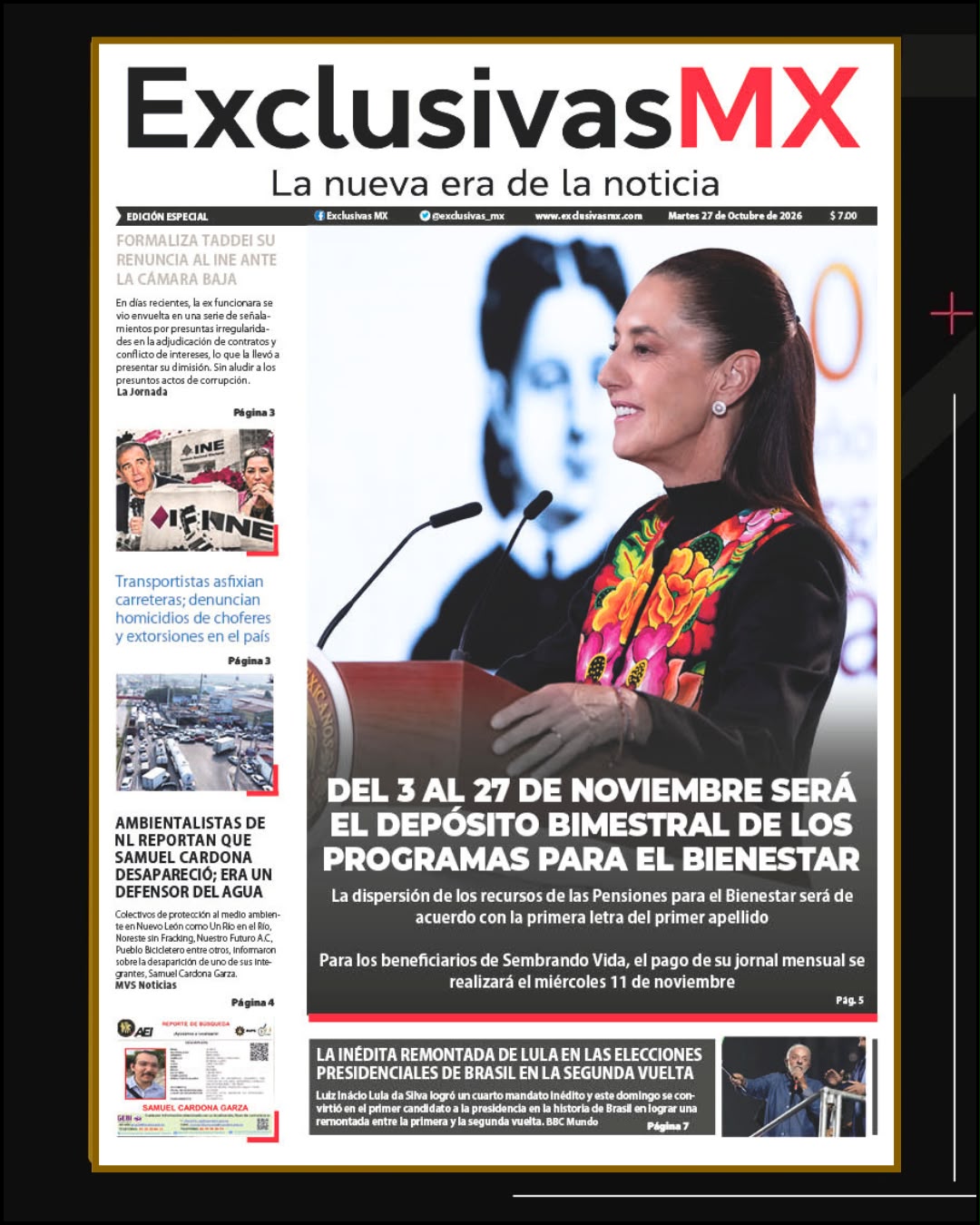 PORTADA MÉXICO 27 DE NOVIEMBRE