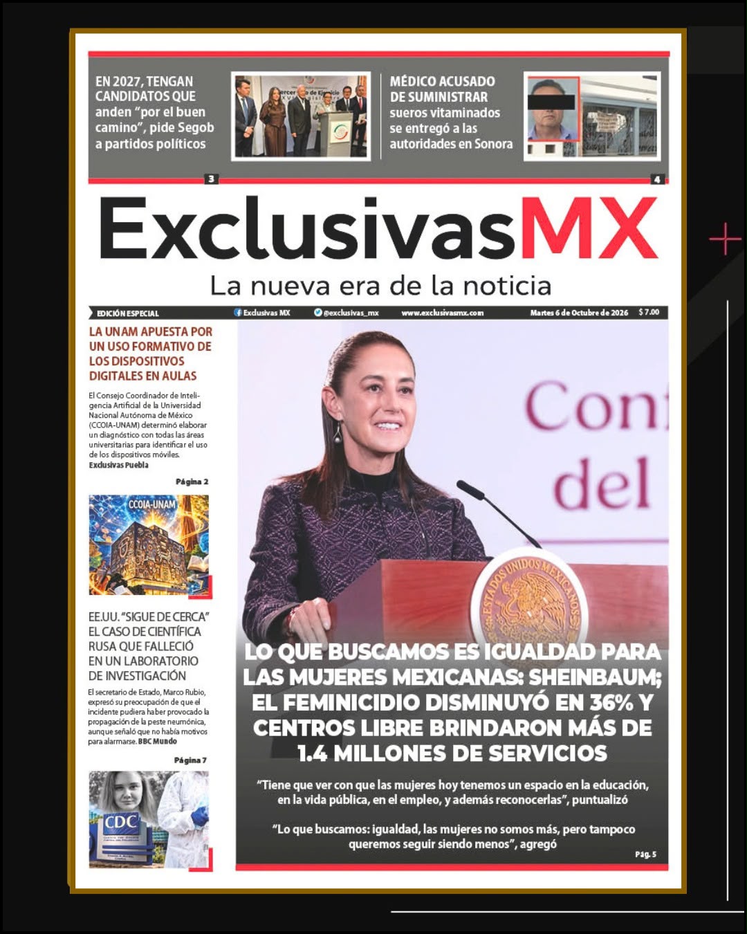 PORTADA MÉXICO 7 DE OCTUBRE