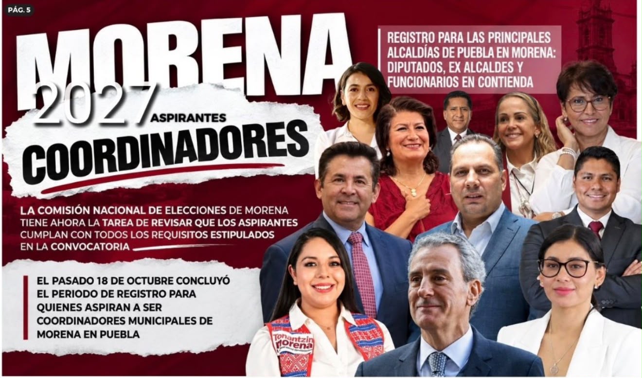 Registro para las principales alcaldías de Puebla en Morena diputados, ex alcaldes y funcionarios en contienda