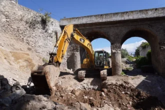 Supervisa Gobierno de Pepe Chedraui construcción del Puente Vehicular de San Miguel Canoa