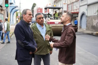 Supervisa Pepe Chedraui avances del Tren Capitalino de Pavimentación en avenida 16 de Septiembre