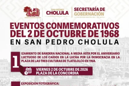Tonantzin Fernández conmemora el 2 de octubre con exposición y conferencia sobre 196 San Pedro Cholula